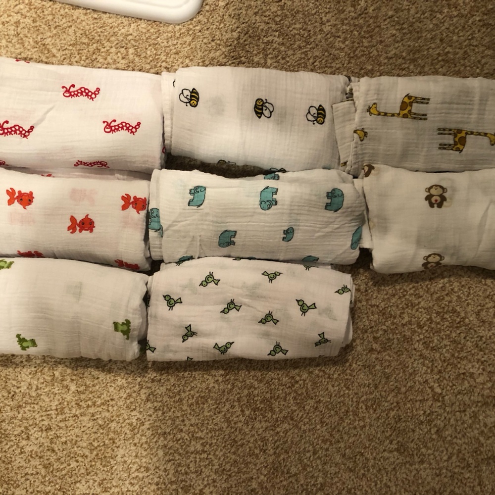 Lot of Aden and Anais Muslin Swaddles